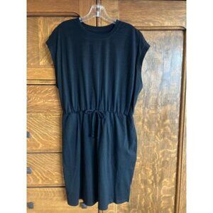 NWT A New Day Sleeveless, Extended Shoulder, Drawstring Tank Dress Black XL